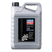Liqui Moly Motorbike Fork Oil 10W Medium in a 5L container, used for motorcycle suspension forks.