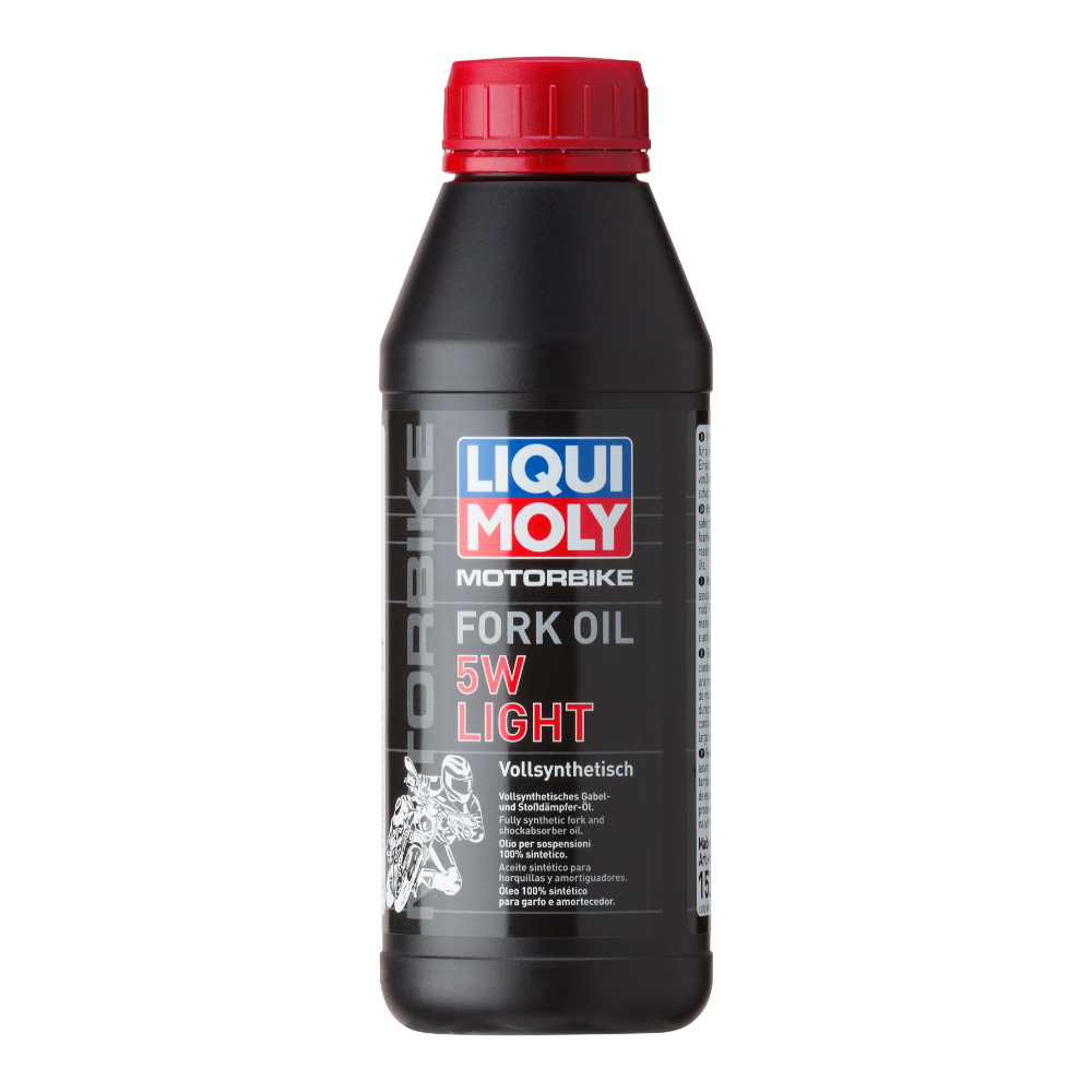Liqui Moly Motorbike Fork Oil 5W Light 500ml bottle, suitable for motorcycle suspension forks