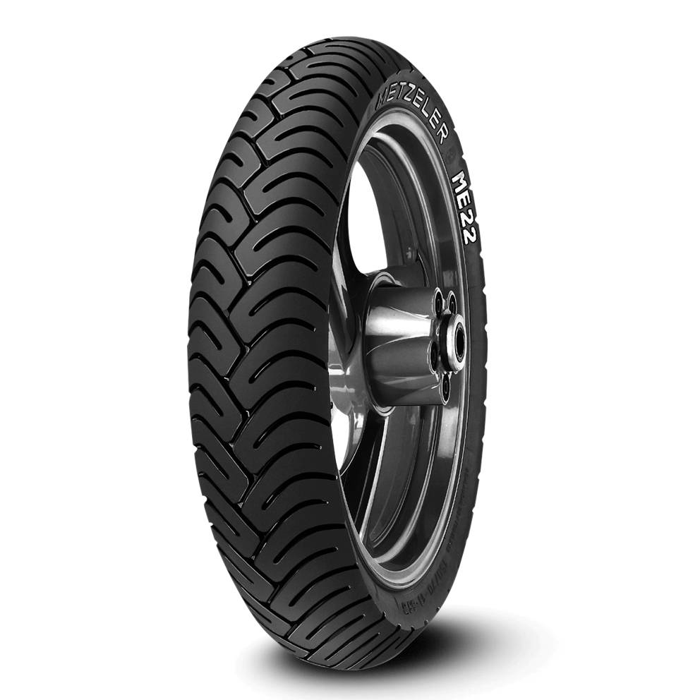 Metzeler 3.50-18M/C Reinforced ME22 motorcycle front or rear tire with 62P load index, black tread and sidewall.