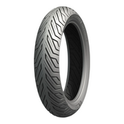 Michelin CityGrip2 motorcycle tire 110/70-16 52S with tubeless design, shown in close-up view highlighting tread pattern.