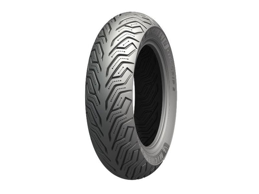 Michelin City Grip2 motorcycle tire 120/70-15 56S tubeless front tire with tread pattern for urban riding.