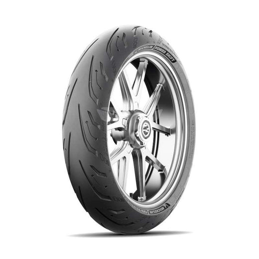Michelin 160/60R15 67H Power Shift TL rear motorcycle tire with tread pattern and sidewall details visible.