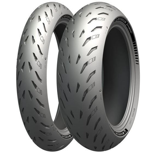 Michelin Power 5 TL rear motorcycle tire 200/55R17 (78W) with tread pattern, sidewall branding, and load/wear indicators.