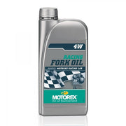 Motorex Racing Fork Oil with 3D Response Technology, 1L bottle for motorcycle suspension maintenance.