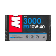Motorcycle engine oil Motul 3000 10W40 4T in a 4-liter container, suitable for four-stroke engines.