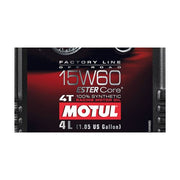 Motor oil bottle labeled MOTUL 300V 15W60 Off Road 4L, high-performance engine oil for off-road vehicles.