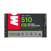 Motul 510 2T 4L motorcycle engine oil container with product label and cap, designed for two-stroke engines.