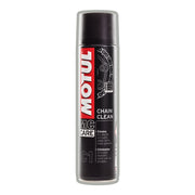Motul Chain Care Cleaning and Lube Brush Kit for motorcycle maintenance, includes brushes and cleaning supplies in a gift set.