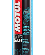 Motul E11 Matte Paint Surface Cleaner in 400ml plastic and metal bottle, designed for cleaning matte automotive surfaces.