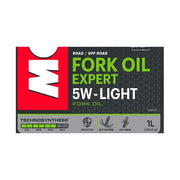Motul Fork Oil Expert Light 5W 1-liter container, high-performance motorcycle fork oil for smooth suspension operation.
