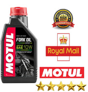 Motul Fork Oil Expert Medium 10W in 1-litre container, designed for motorcycle suspension systems.