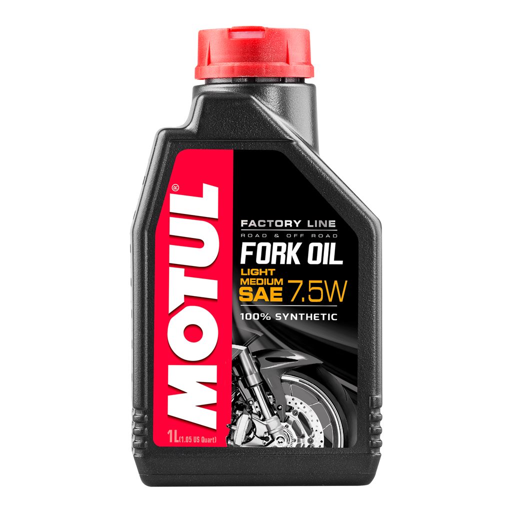 Motul Fork Oil Factoryline Light/Medium 7.5W 1L container for motorcycle suspension forks