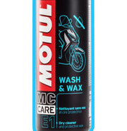 Motul MC Care E1 Wash & Wax spray cleaner for motorcycles and scooters, 400ml bottle with nozzle for easy application