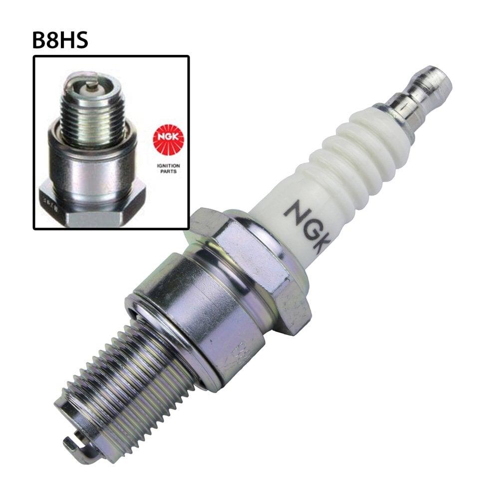 NGK B8HS single spark plug for automotive engines, showing the metal and ceramic components of the NGK5510 spark plug.