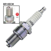 NGK single spark plug BR10ECM, model NGK4234, showing the metal terminal, ceramic insulator, and threaded shell for automotive use.