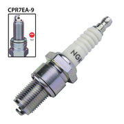 NGK single spark plug CPR7EA-9 with NGK3901 model number, showing the spark plug's metal and ceramic insulator details.