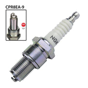 NGK single spark plug CPR8EA-9 with metal shell and ceramic insulator for vehicle ignition systems.