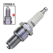 NGK single spark plug CPR9EB-9 S for automotive engines, with metal shell and ceramic insulator, detailed view.