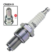 NGK single spark plug CR6EH-9 with NGK2688 label, showing the metal electrode and ceramic insulator for vehicle ignition.