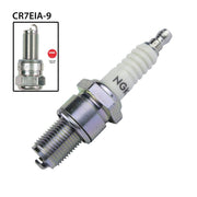 NGK single spark plug CR7EIA-9 with ceramic insulator and metal shell, designed for automotive ignition systems.