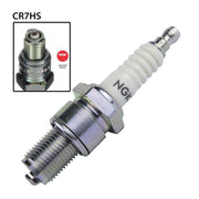 NGK CR7HS single spark plug, automotive ignition component with metal shell and ceramic insulator for vehicle engine ignition.