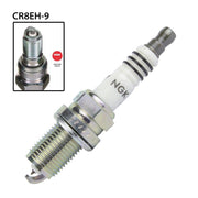 NGK single spark plug CR8EH-9 with ceramic insulator and metal shell, used for automotive ignition systems.