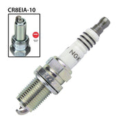 NGK single spark plug CR8EIA-10 with metal shell and ceramic insulator for automotive engine performance.