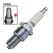 NGK CR9EB single spark plug with ceramic insulator and metal shell, designed for automotive engine ignition systems.