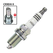 NGK single spark plug CR9EHI-9 with ceramic insulator and metal shell, designed for automotive engines.