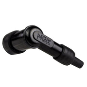 NGK single spark plug LD05F 8060 with black plug cap, used in automotive ignition systems, shown with metal and ceramic components