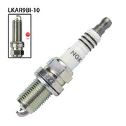 NGK single spark plug LKAR9BI-10, model NGK95371, showing the metal tip and insulator for automotive ignition systems.