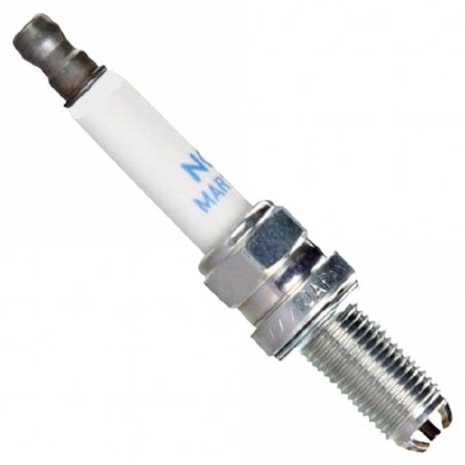 NGK MAR9A-J single spark plug showing metal electrode and ceramic insulator for vehicle ignition systems.