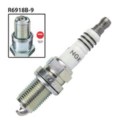 NGK single spark plug R6918B-9, model NGK2954, showing the metal tip and ceramic insulator for automotive ignition systems.