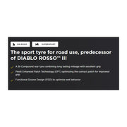 Pirelli Diablo Rosso II front motorcycle tire 120/70ZR17M/CTL (58W)(K) with tread pattern for sport riding.