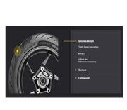 Pirelli Diablo Rosso scooter rear tyre 160/60R15M/CTL 67H with tread pattern, designed for performance and safety.