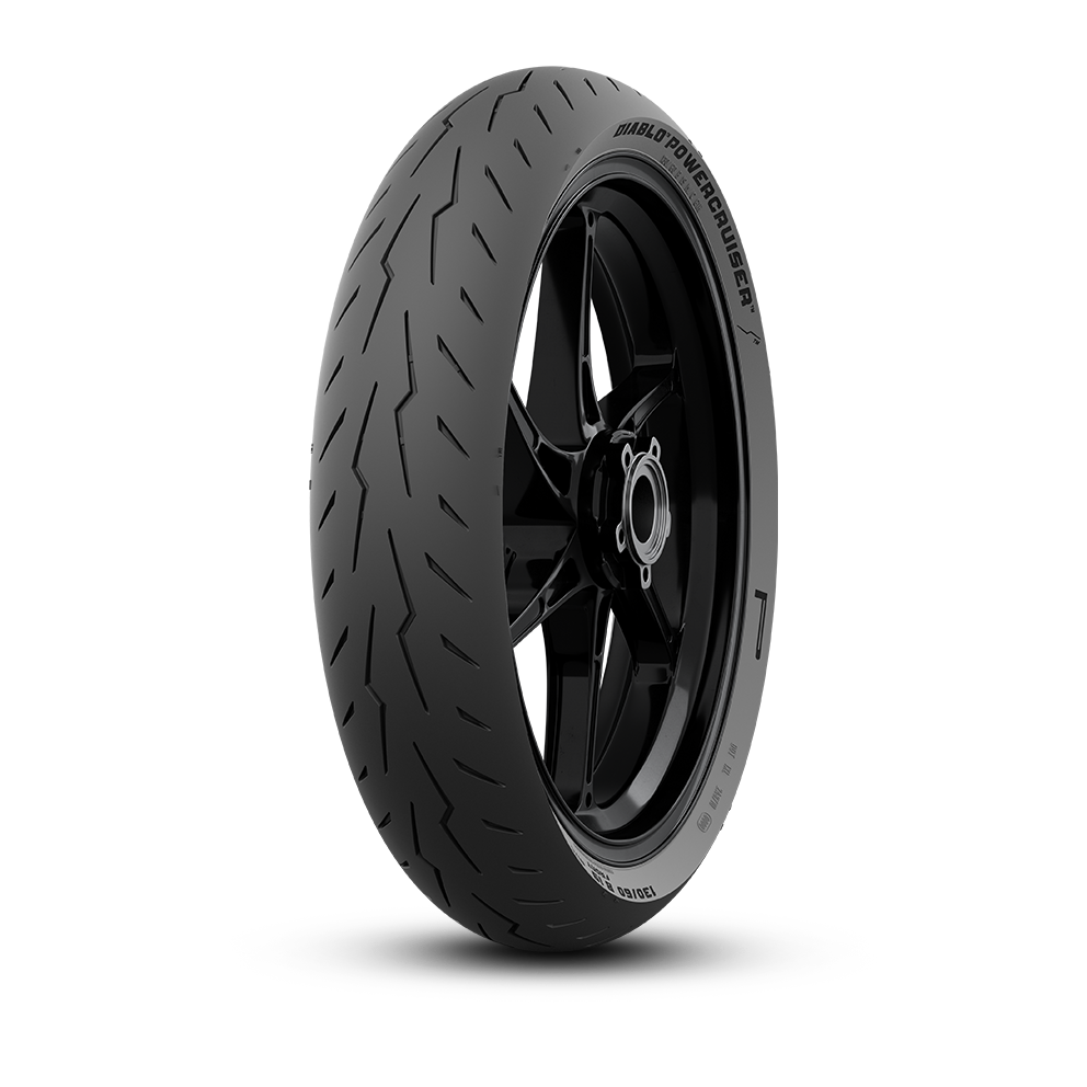 Pirelli Diablo Power Cruiser front motorcycle tyre, 160/60R18M/CTL 70V, with tread pattern visible, designed for cruiser bikes.