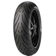 Pirelli Angel GT rear tire in 180/55ZR17M/CTL size with 73W load rating for motorcycle riding, mounted on a wheel.