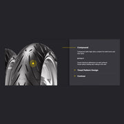 Pirelli Angel ST rear motorcycle tyre, 180/55ZR17M/CTL (73W), with tread pattern visible, designed for sport touring motorcycles.
