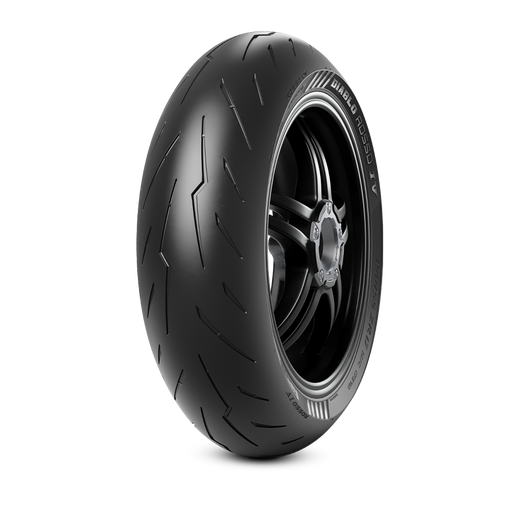 Pirelli Diablo Rosso IV rear motorcycle tire 180/55ZR17M/CTL (73W) with tread pattern, suitable for sport bikes.