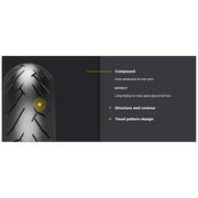 Pirelli Diablo Rosso II rear motorcycle tire 190/50ZR17M/CTL (73W) for sport bikes, featuring tread pattern and sidewall design.
