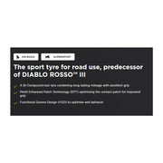 Pirelli Diablo Rosso II 200/50ZR17M rear motorcycle tire with 75W load rating and dynamic tread pattern.