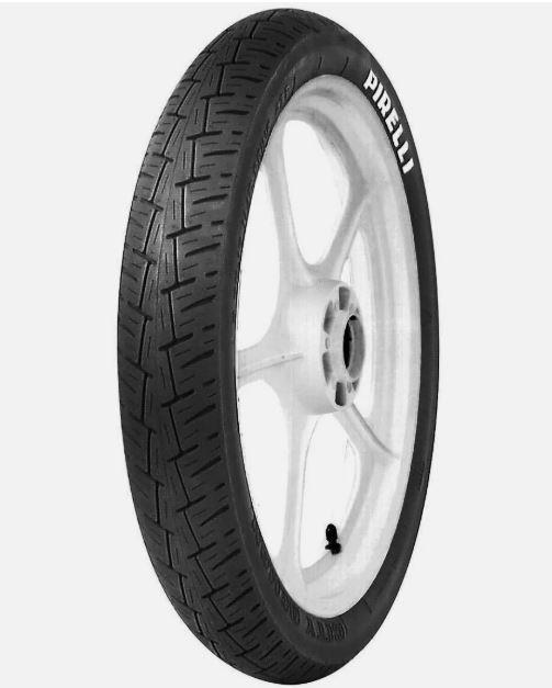 Pirelli City Demon rear motorcycle tire 3.50-18M/C Reinforced 62P with tread pattern, sidewall details, and branding visible.