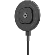 Quad Lock MAG Wireless Charging Head mounted on a device, designed for seamless wireless charging and secure attachment.