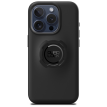 Quad Lock Original Case for iPhone 15 Pro, black protective phone case with secure snap-on design and precise cutouts.